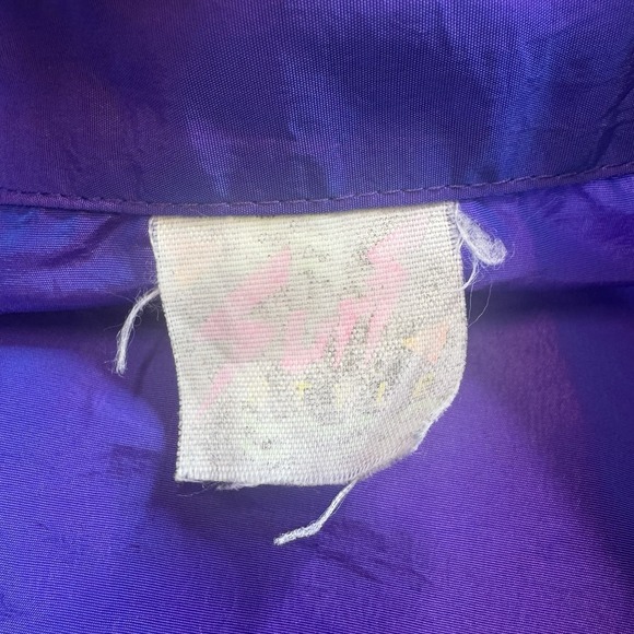 Vintage 90s Surf Style‎ Windbreaker Purple Iridescent Pullover USA Gymnastics L - Picture 5 of 11